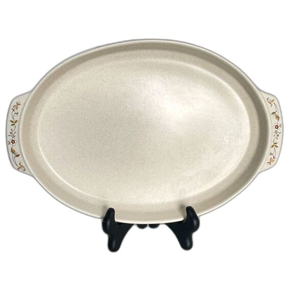 Lenox Vintage Temper-Ware Ivory Oval Handled "Merriment" Platter Oven Safe 15" - Picture 1 of 7